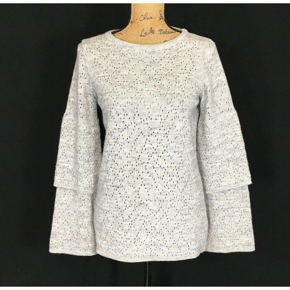 Elisabetta Collection Italy Sweater Wool Bl Sm Heather Gray Lagenlook Layer Sl